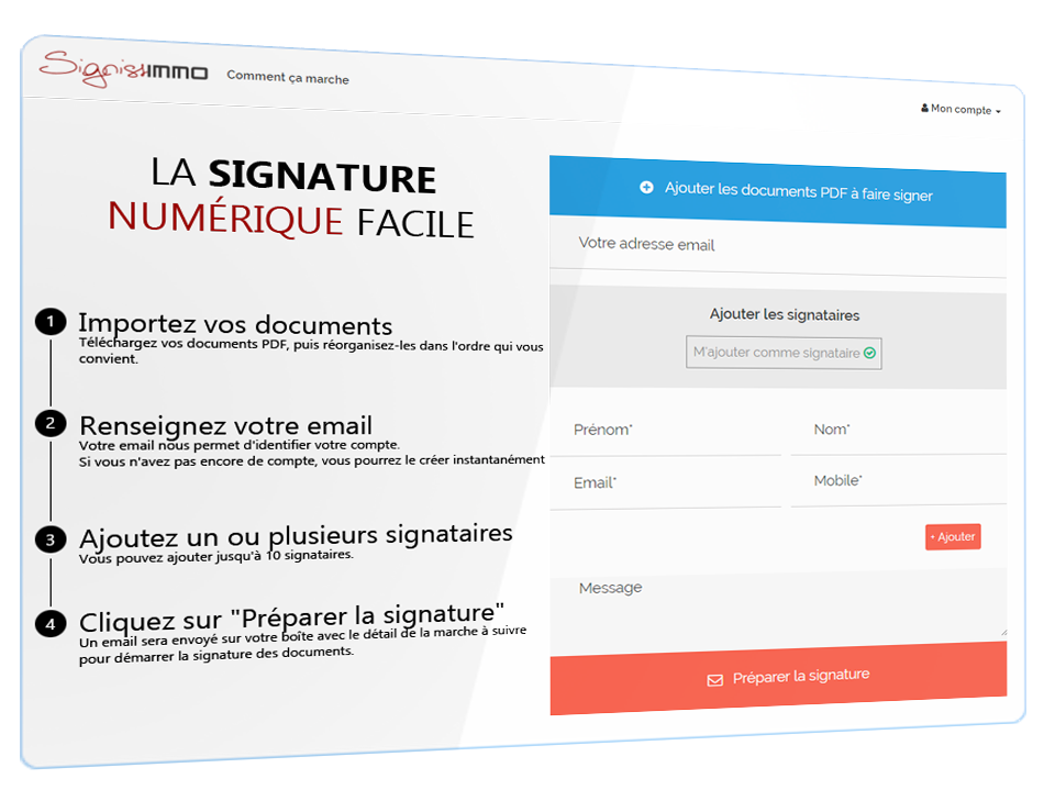 capture d'écran : outil en ligne Signissimo